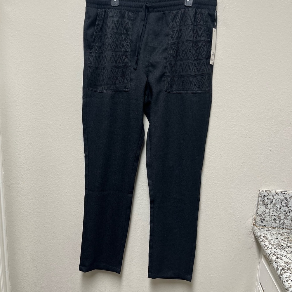 Malibu beach club Men's Black Patterned Pants